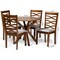 Baxton Studio Mila Modern and Contemporary Grey Fabric and Walnut Brown Finished Wood 5-Piece Dining Set 174-9883-10891-Zoro - alternate 5